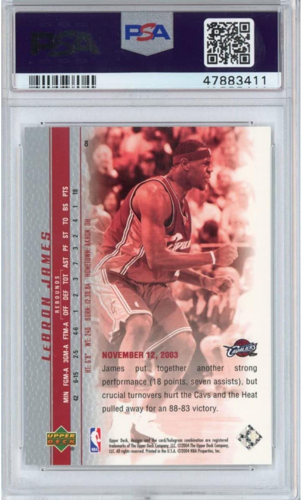 Amazon.com: Graded 2003-04 Upper Deck UD LeBron James #8